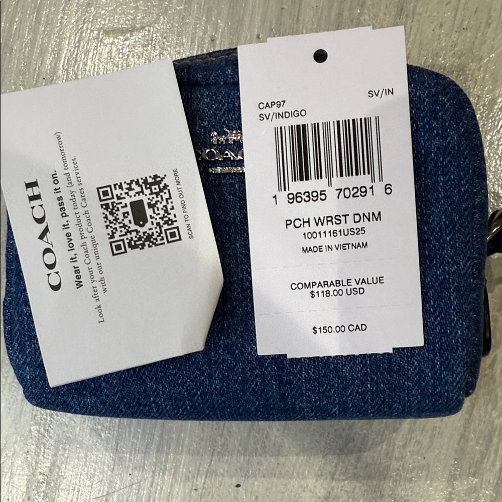 Coach Denim Blue Wristlet
